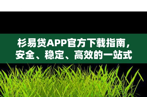 杉易贷APP官方下载指南，安全、稳定、高效的一站式借贷服务体验
