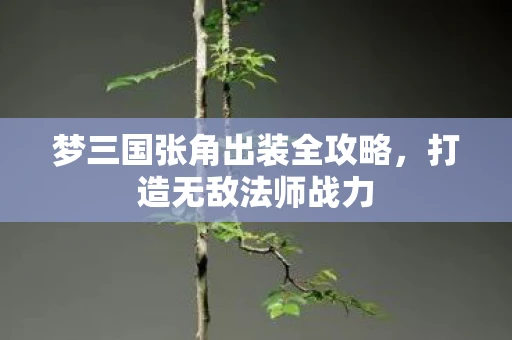 梦三国张角出装全攻略，打造无敌法师战力