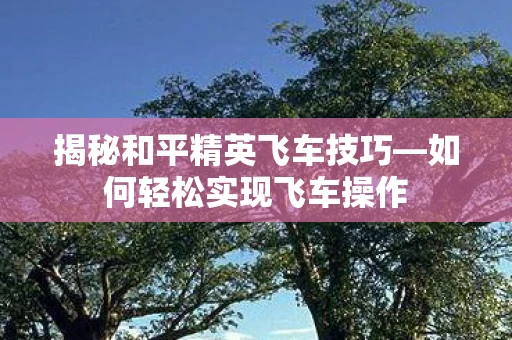 揭秘和平精英飞车技巧—如何轻松实现飞车操作