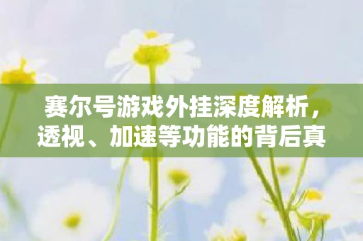 赛尔号游戏外挂深度解析，透视、加速等功能的背后真相（资讯频道）