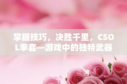 掌握技巧，决胜千里，CSOL拳套—游戏中的独特武器与建议
