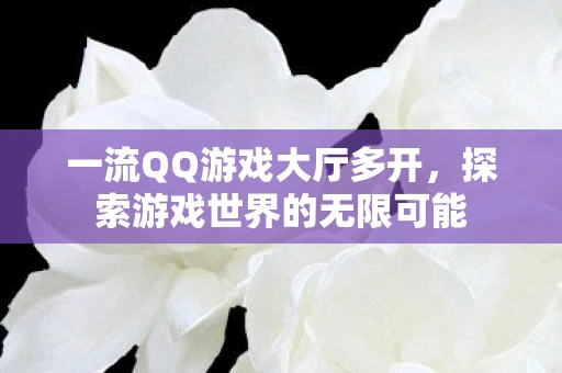 一流QQ游戏大厅多开，探索游戏世界的无限可能
