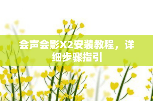 会声会影X2安装教程，详细步骤指引