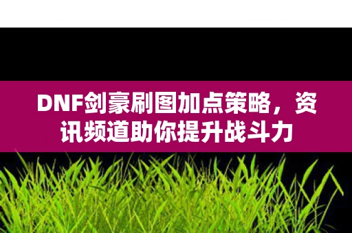 DNF剑豪刷图加点策略，资讯频道助你提升战斗力
