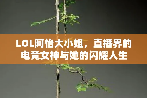 LOL阿怡大小姐，直播界的电竞女神与她的闪耀人生