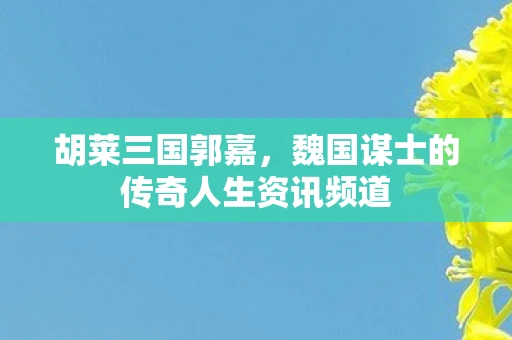 胡莱三国郭嘉，魏国谋士的传奇人生资讯频道