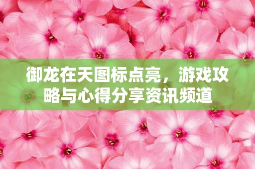 御龙在天图标点亮，游戏攻略与心得分享资讯频道