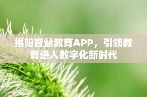揭阳智慧教育APP，引领教育进入数字化新时代