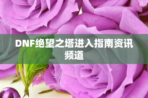 DNF绝望之塔进入指南资讯频道