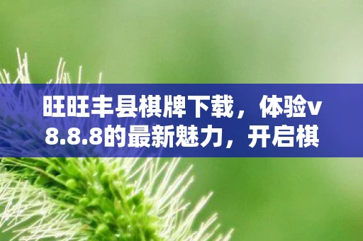 旺旺丰县棋牌下载，体验v8.8.8的最新魅力，开启棋牌娱乐新篇章！