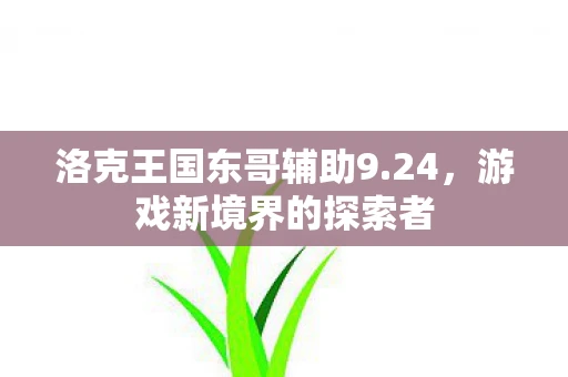 洛克王国东哥辅助9.24，游戏新境界的探索者