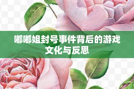 嘟嘟姐封号事件背后的游戏文化与反思