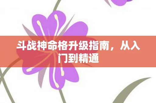 斗战神命格升级指南，从入门到精通