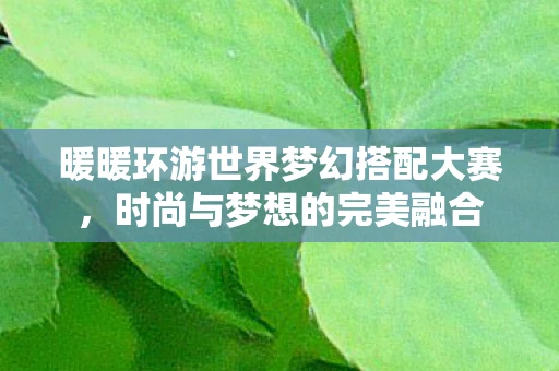暖暖环游世界梦幻搭配大赛，时尚与梦想的完美融合