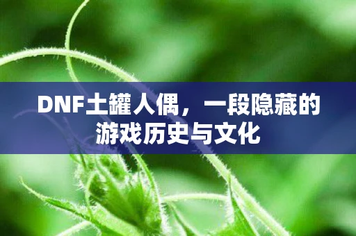 DNF土罐人偶，一段隐藏的游戏历史与文化