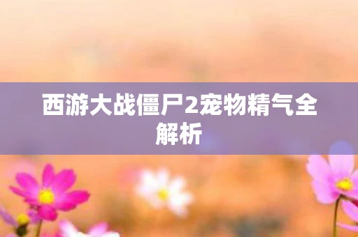 西游大战僵尸2宠物精气全解析