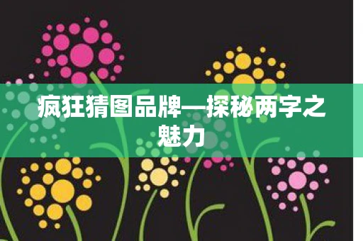 疯狂猜图品牌—探秘两字之魅力