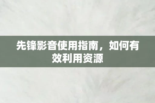 先锋影音使用指南图片