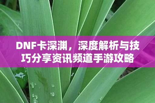 DNF卡深渊，深度解析与技巧分享资讯频道手游攻略
