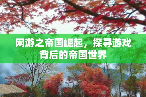 网游之帝国崛起，探寻游戏背后的帝国世界