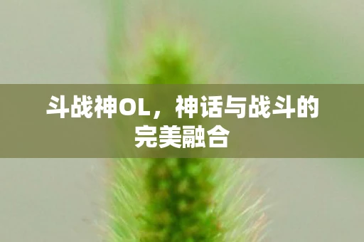 斗战神OL，神话与战斗的完美融合