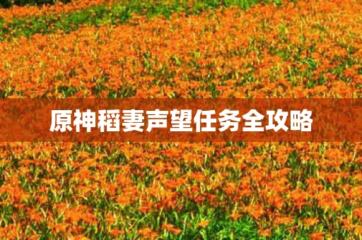 原神稻妻声望任务全攻略