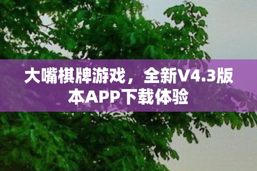 大嘴棋牌游戏，全新V4.3版本APP下载体验