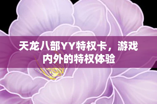 天龙八部YY特权卡，游戏内外的特权体验