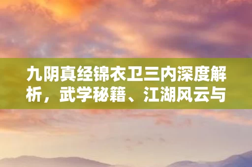 九阴真经锦衣卫三内深度解析图片