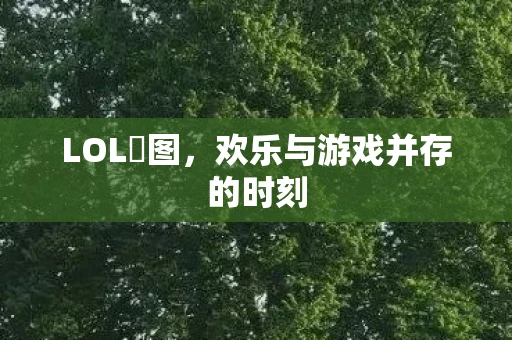 LOL囧图，欢乐与游戏并存的时刻