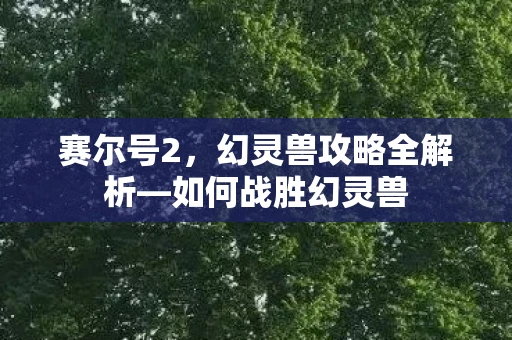 赛尔号2，幻灵兽攻略全解析—如何战胜幻灵兽