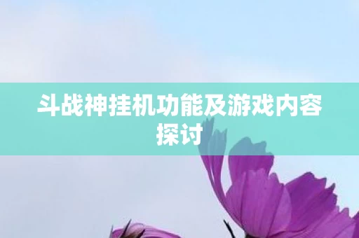 斗战神挂机功能及游戏内容探讨图片