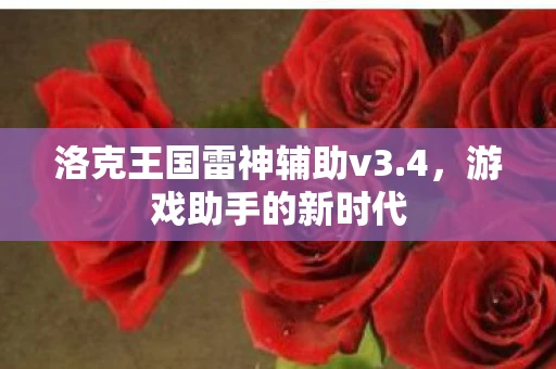 洛克王国雷神辅助v3.4，游戏助手的新时代
