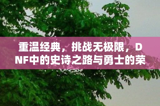 重温经典，挑战无极限，DNF中的史诗之路与勇士的荣耀之路