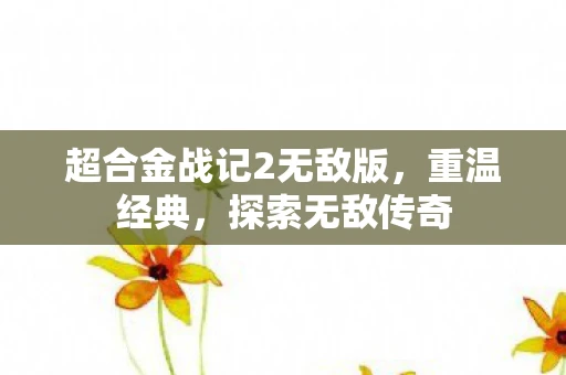 超合金战记2无敌版，重温经典，探索无敌传奇