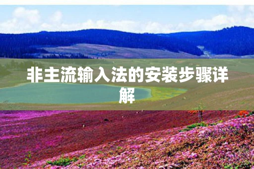 非主流输入法的安装步骤详解