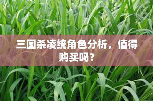 三国杀凌统角色分析，值得购买吗？