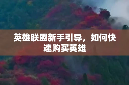 英雄联盟新手引导，如何快速购买英雄