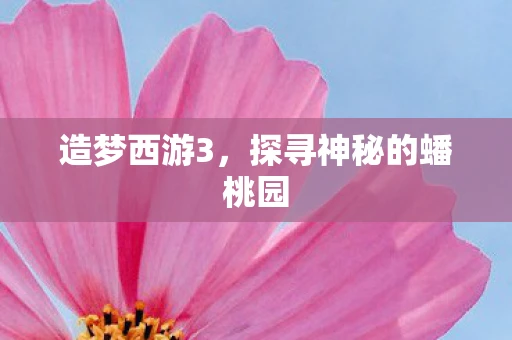 造梦西游3，探寻神秘的蟠桃园