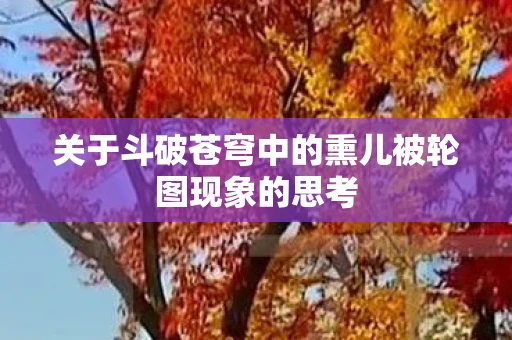 关于斗破苍穹中的熏儿被轮图现象的思考