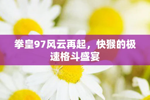 拳皇97风云再起，快猴的极速格斗盛宴