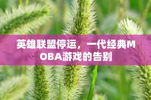 英雄联盟停运，一代经典MOBA游戏的告别