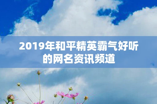 2019年和平精英霸气好听的网名资讯频道