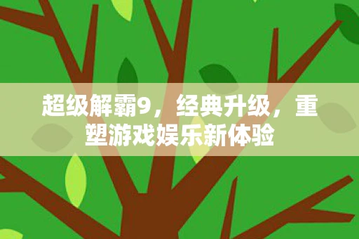 超级解霸9，经典升级，重塑游戏娱乐新体验