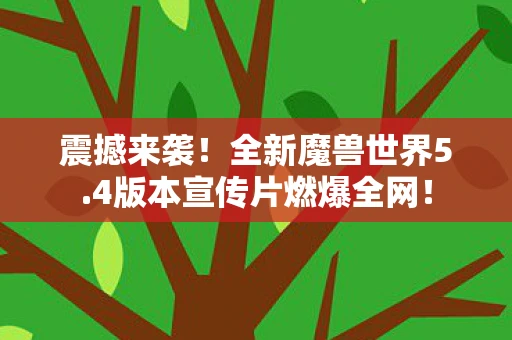 震撼来袭！全新魔兽世界5.4版本宣传片燃爆全网！