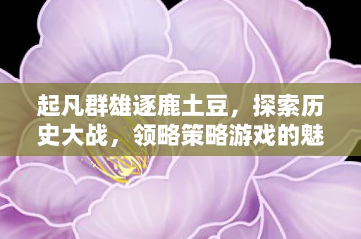 起凡群雄逐鹿土豆，探索历史大战，领略策略游戏的魅力