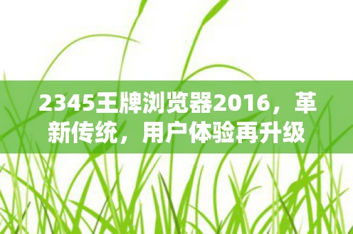 2345王牌浏览器2016，革新传统，用户体验再升级
