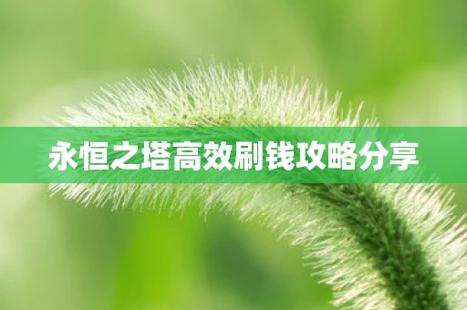 永恒之塔高效刷钱攻略分享