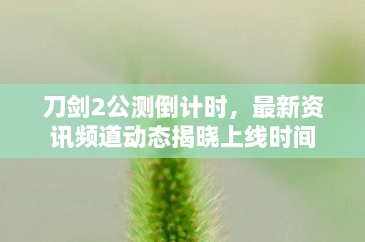 刀剑2公测倒计时，最新资讯频道动态揭晓上线时间