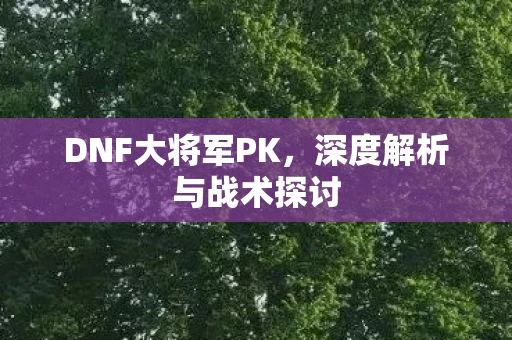 DNF大将军PK，深度解析与战术探讨